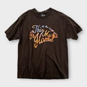 T&C Hawaii‎ T Shirt Mens XL Town And Country This Is My Home Cotton Tee Brown